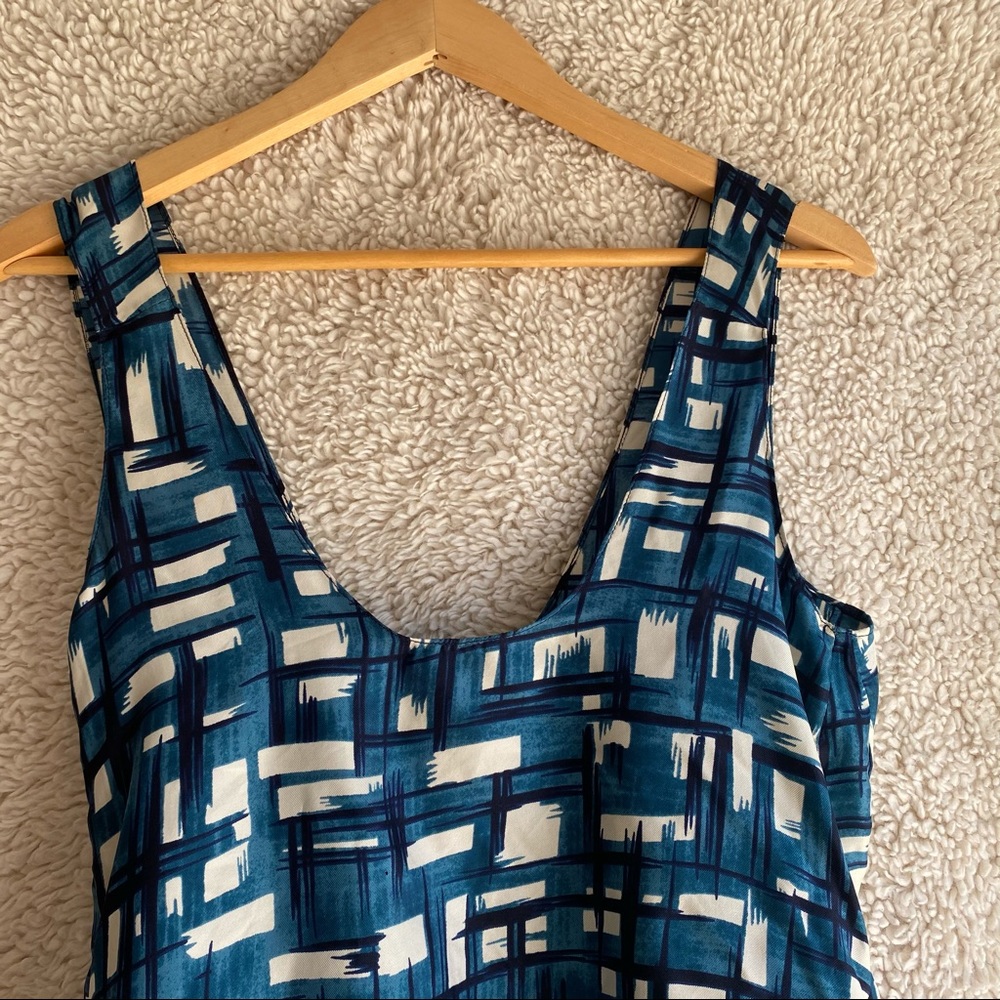 Marni 100% Silk Tank Blue White Size Large - Picture 5 of 7